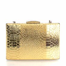 Τσάντα φάκελος clutch croco– Χρυσό JH106812 - Image 3