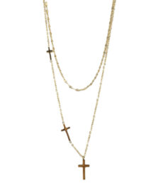 Διπλή αλυσίδα λαιμού με σταυρό DJ-013