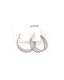 Σκουλαρίκια Κρίκοι με Τριπλό Στριφτό Σχέδιο JN-S139-35M