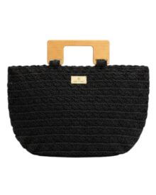 Πλεκτή Τσάντα Χειρός με Ξύλινη Λαβή XY-2639